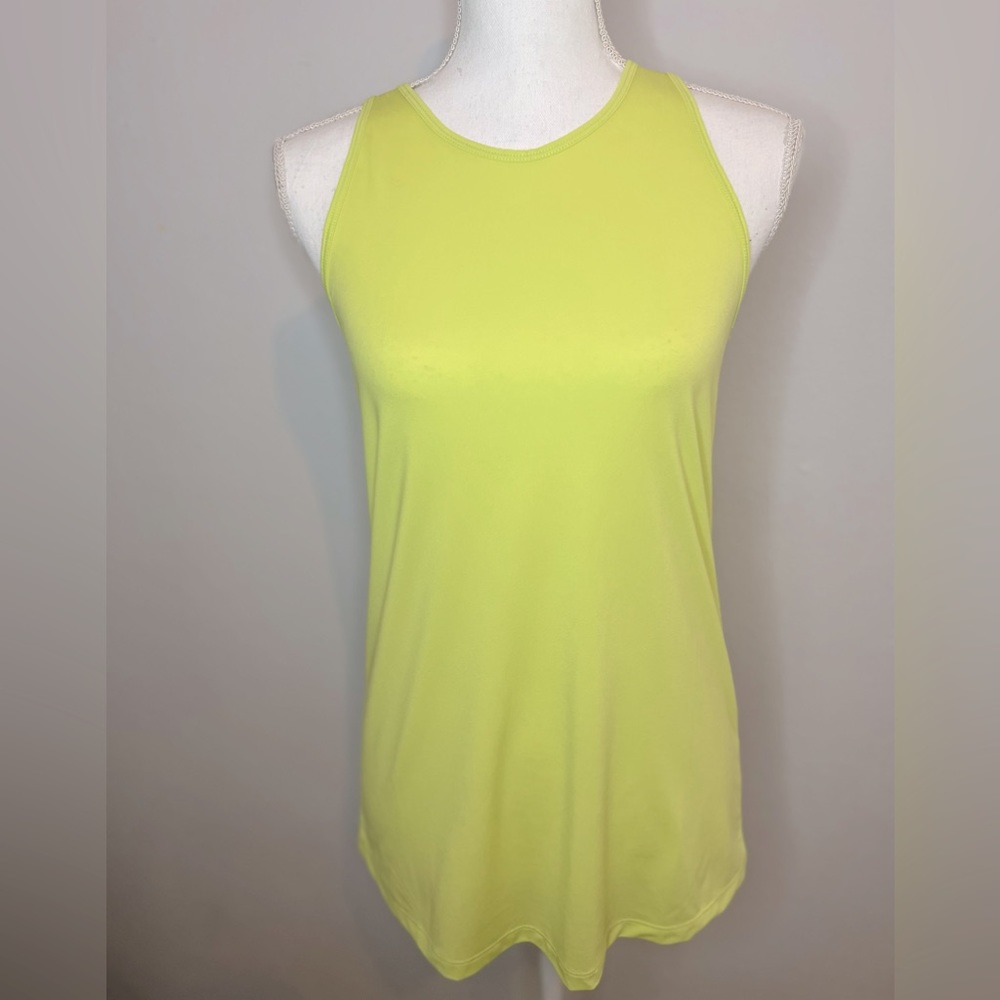 Zella lime green/yellow racerback tank top women’s size XS